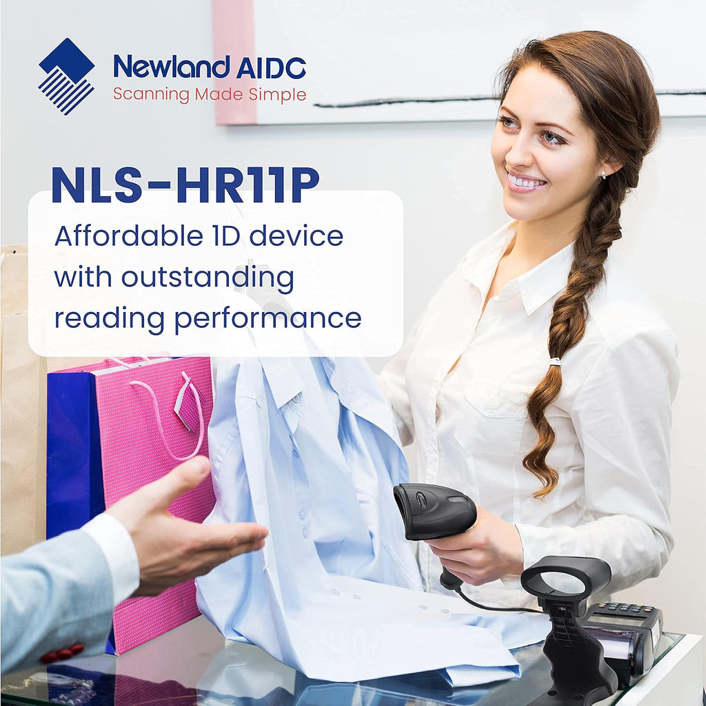 1D Handheld Barcode Scanner with Stand A583