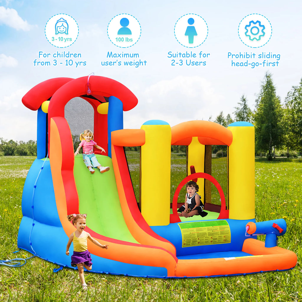 Inflatable Bounce House Water Slide with Splash Pool E8354