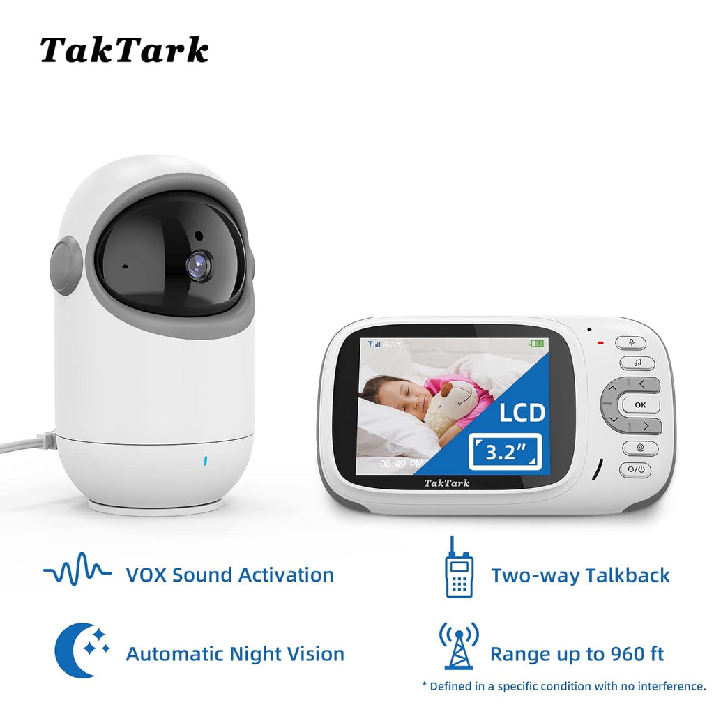 Video Baby Monitor with Camera and Audio, Two-Way Audio, Night Vision S950