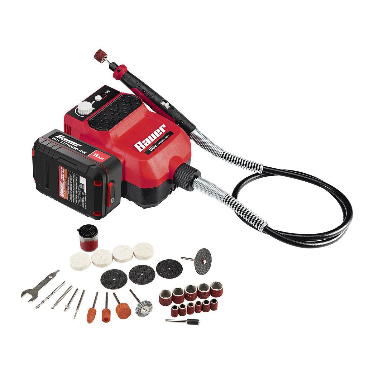 20V Cordless Variable-Speed Rotary Tool Kit with Flexible Shaft E979022