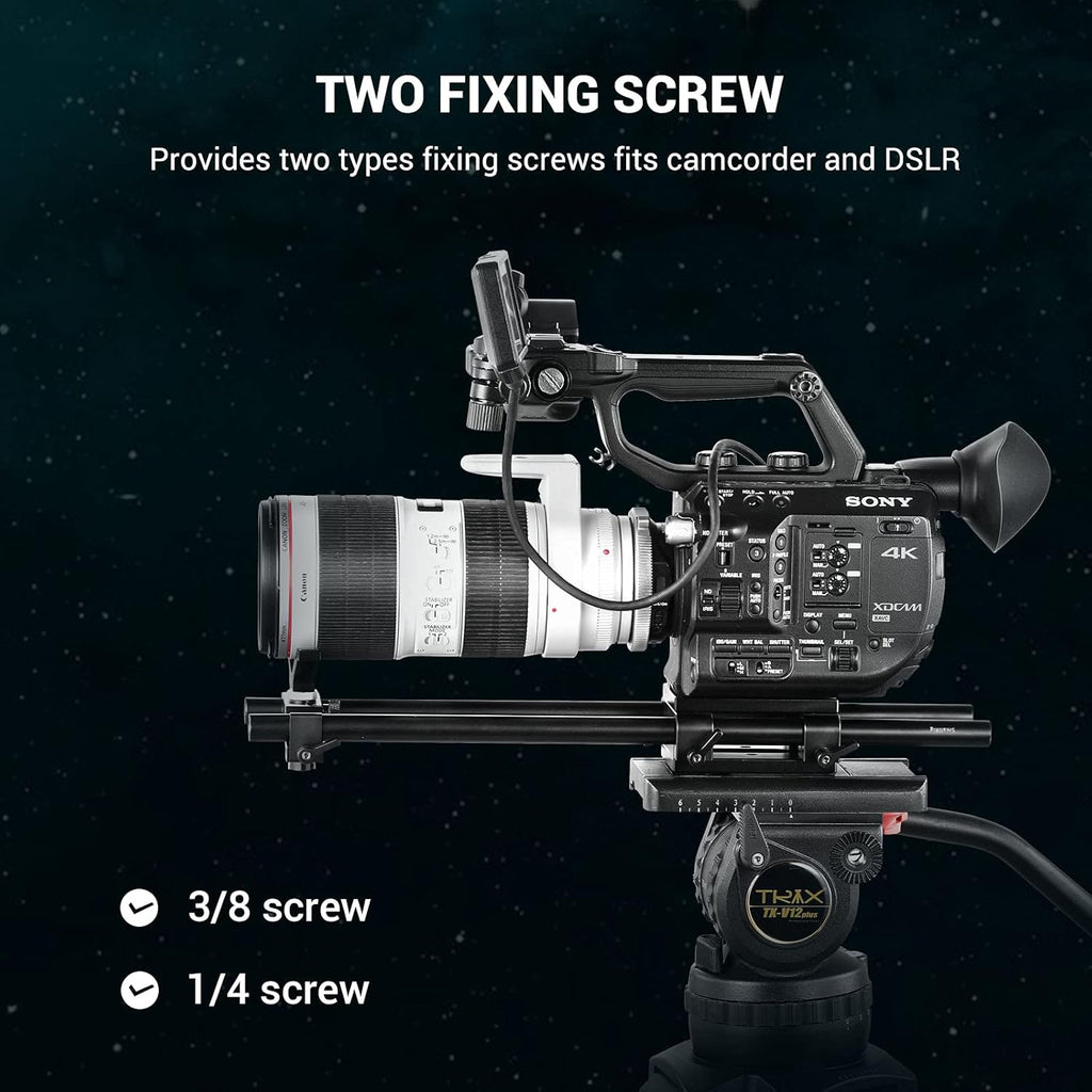 Camera Tripod Mounting Baseplate with 15mm Rod Clamp B1411