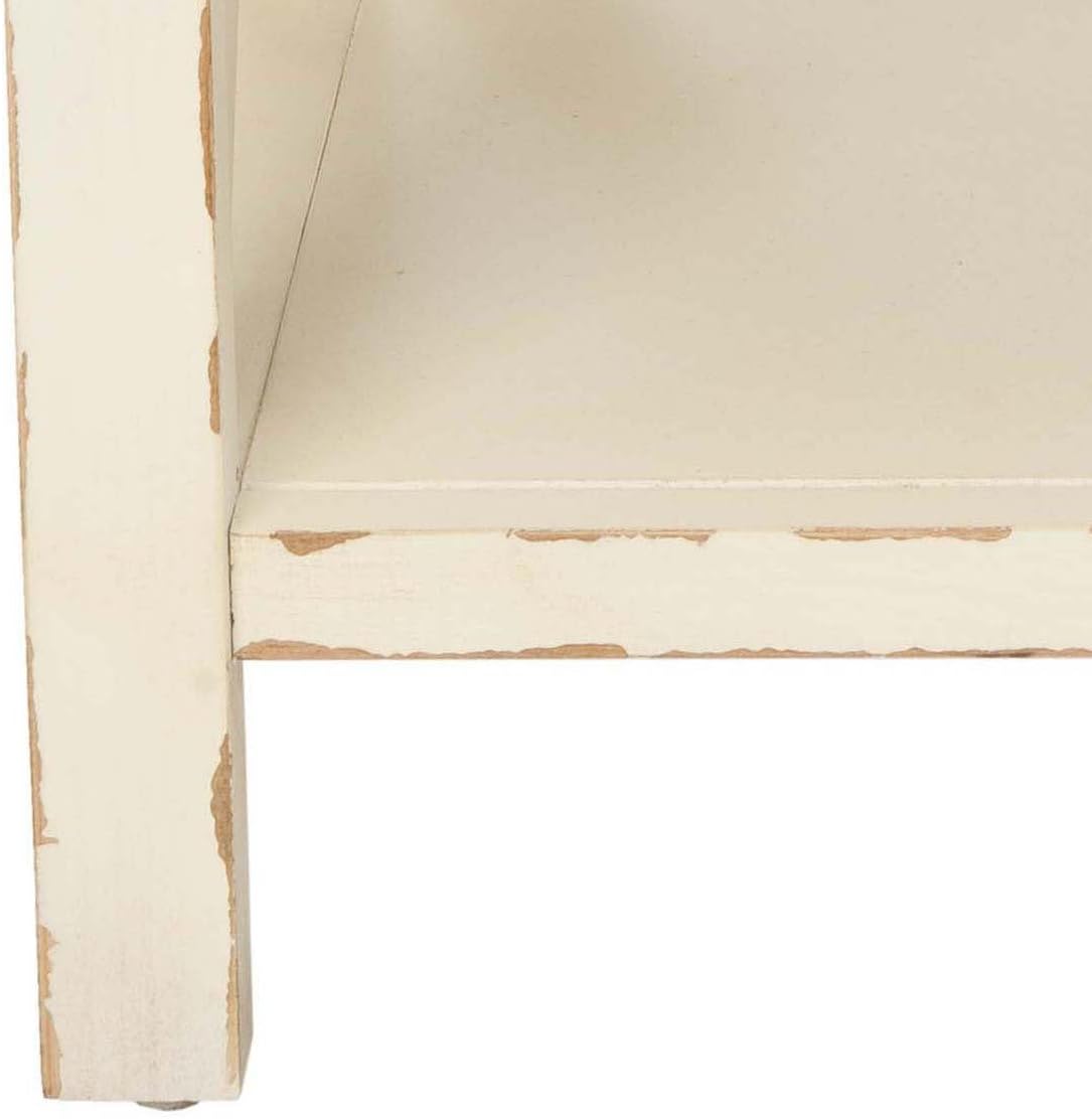 Distressed Ivory End Table K998