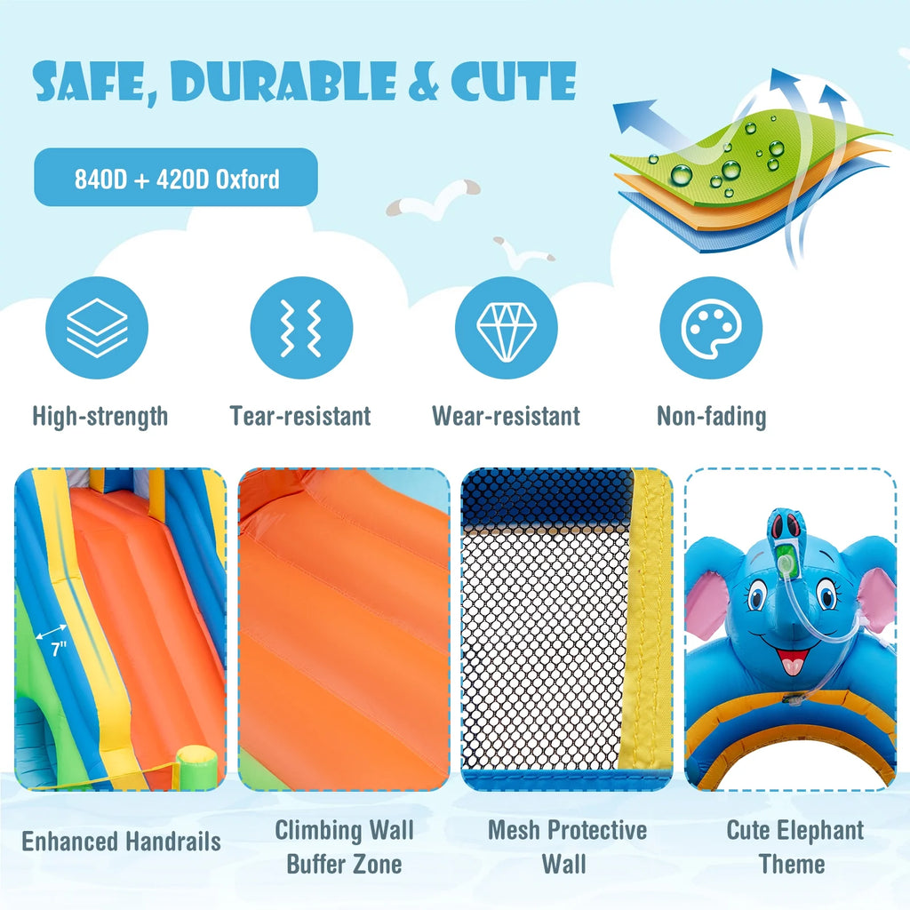 Inflatable Water Slide with Splash Pool Climbing Wall O233