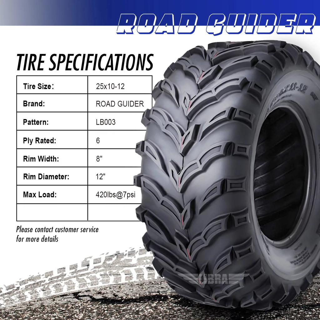 ATV/UTV Tire 25x10-12 6PR T12062