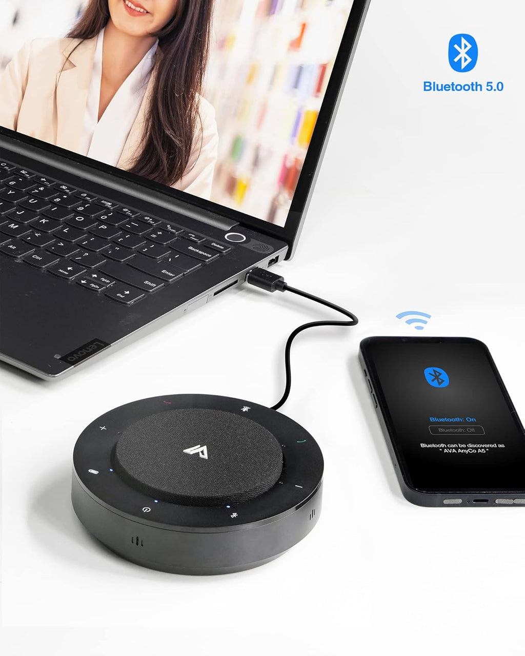 USB/Bluetooth Speakerphone with 4 AI Mics R939097