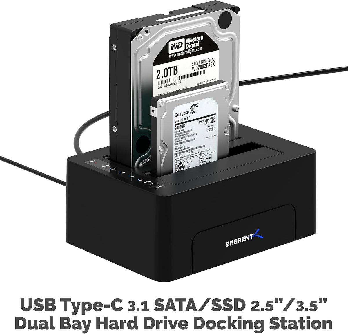 USB 3.0 to SATA Dual Bay External Hard Drive Docking Station R572413