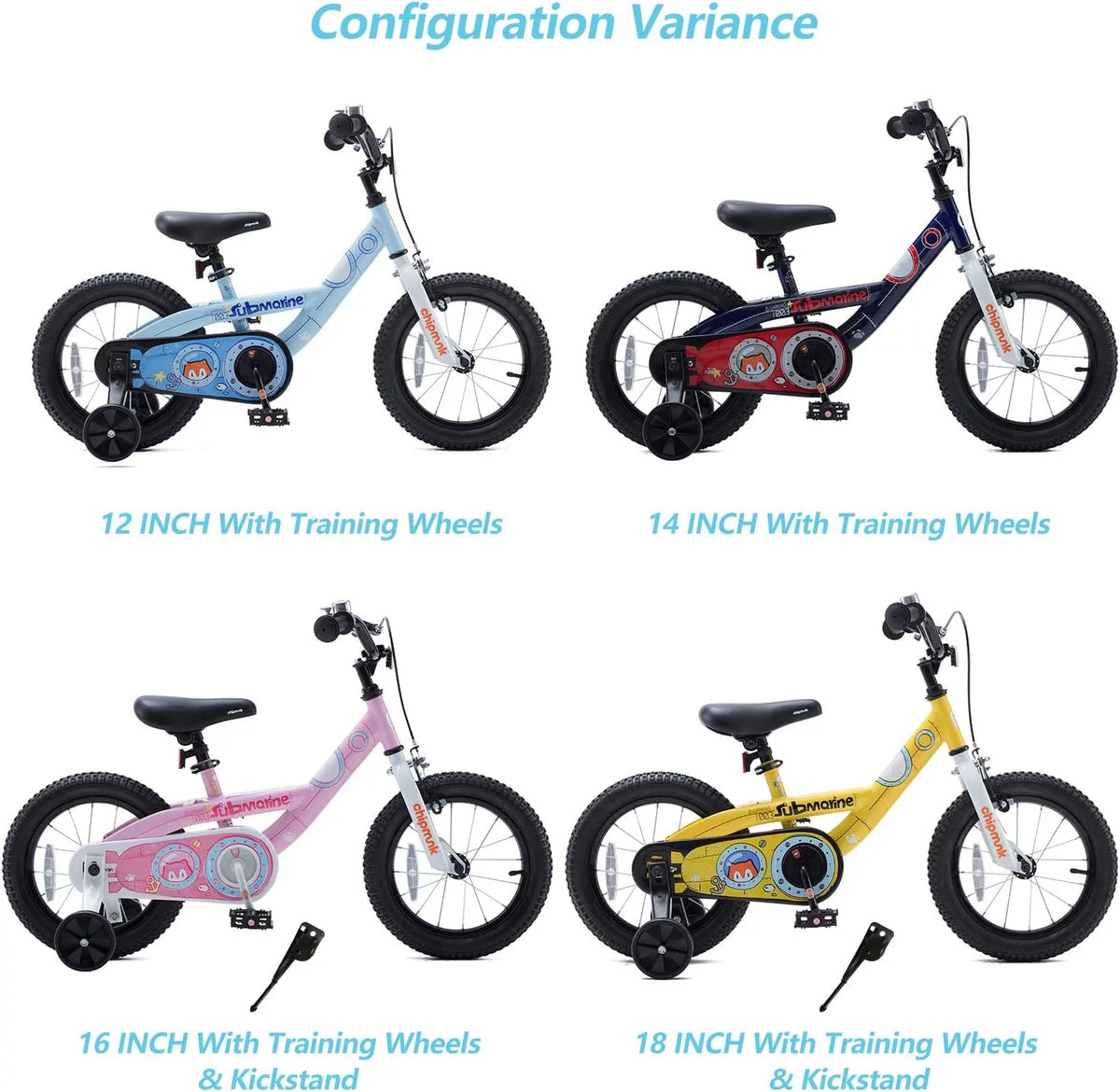 18 In Blue Steel Bike with Kickstand D7524