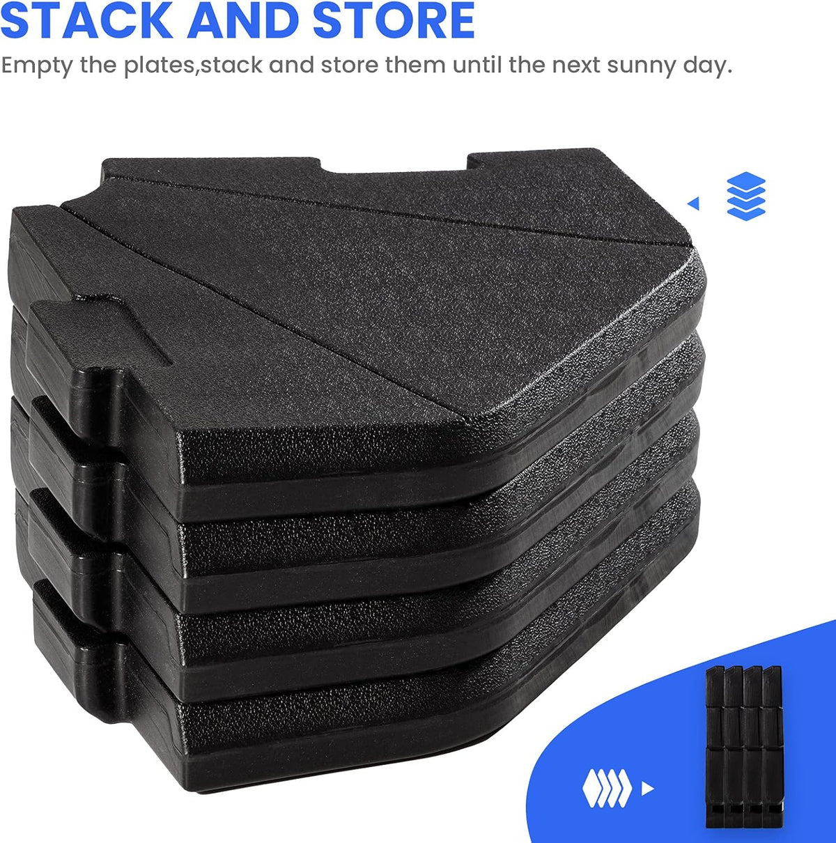 4-Pieces Heavy-Duty Umbrella Base Stand with Locking Black Q247922