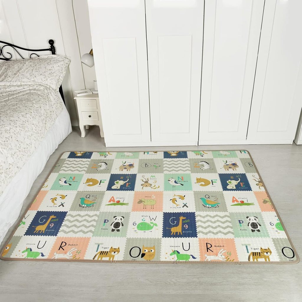 Reversible Foldable Foam Baby Play Mat with Travel Case G3635