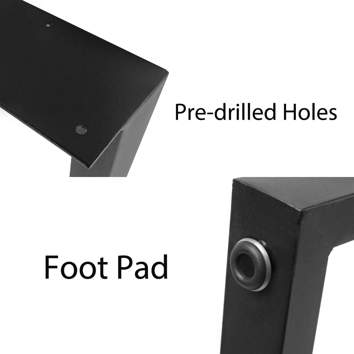 28'' Height 17.7'' Wide Black Metal Table Legs 2 PCS P580981