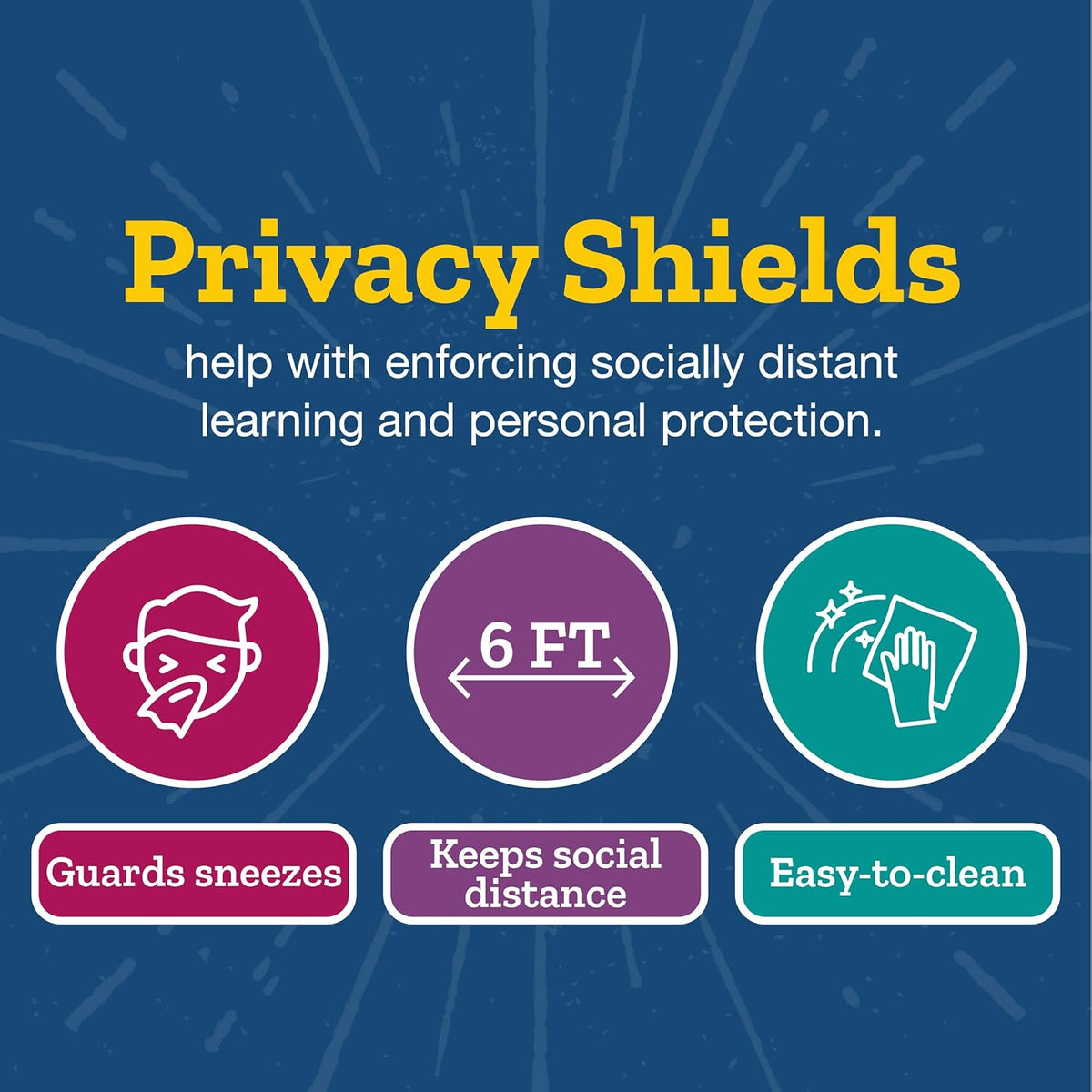 Set of 12 Large Privacy Shields for Student Desks A110
