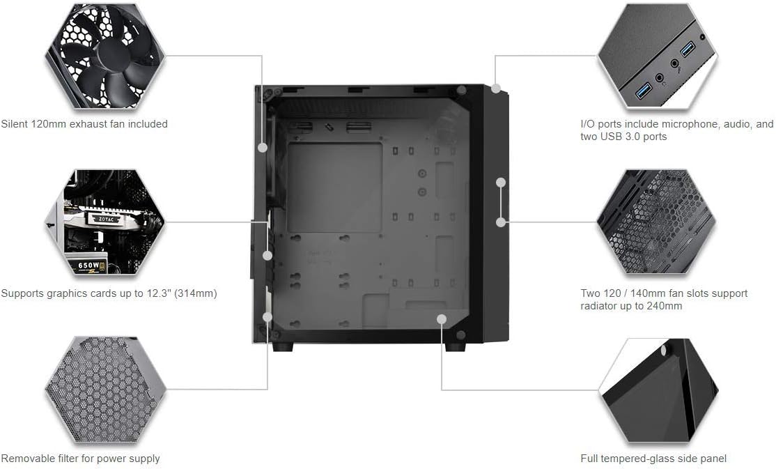 Micro-ATX Glass Computer Case Z758