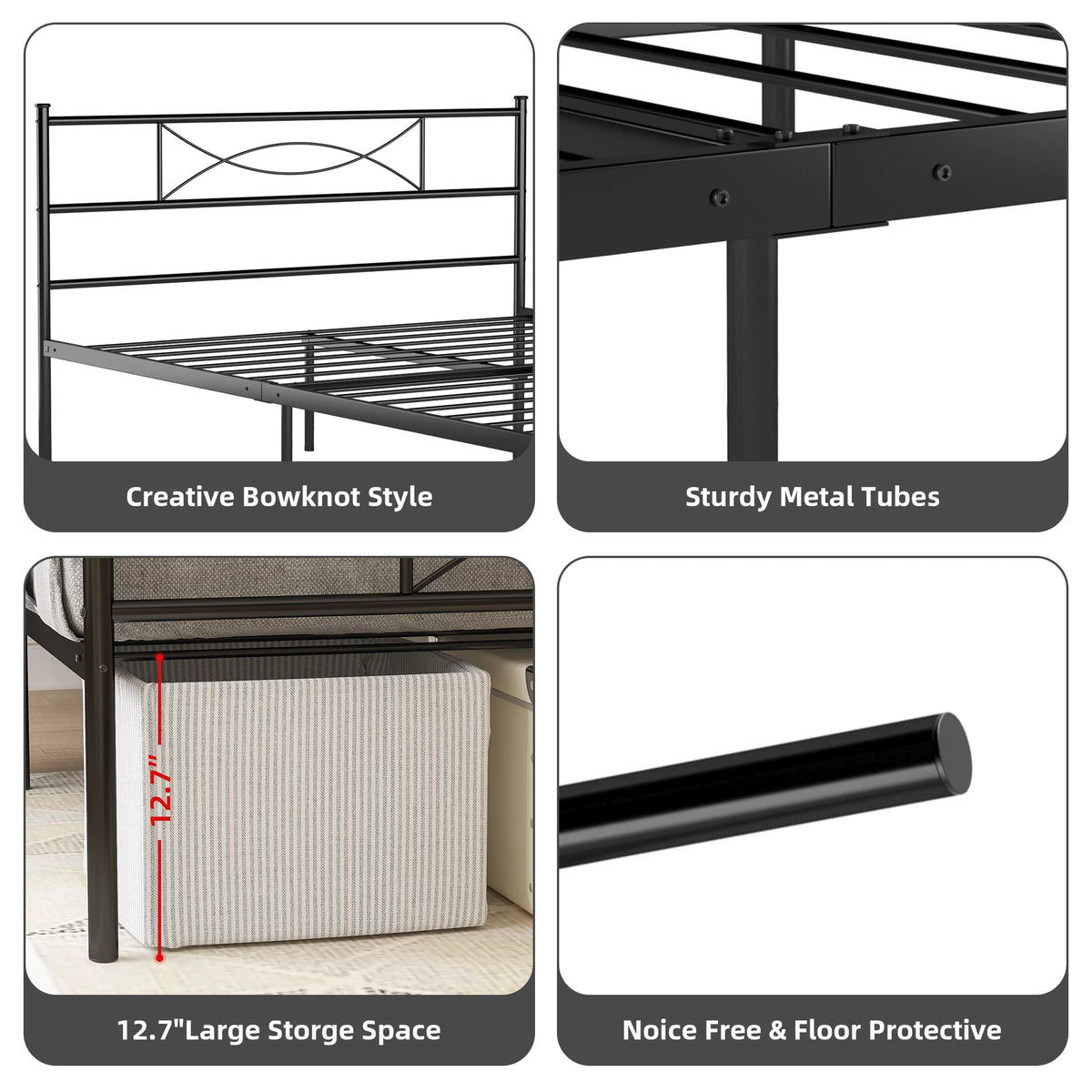 Full Size Metal Bed with Headboard U314960