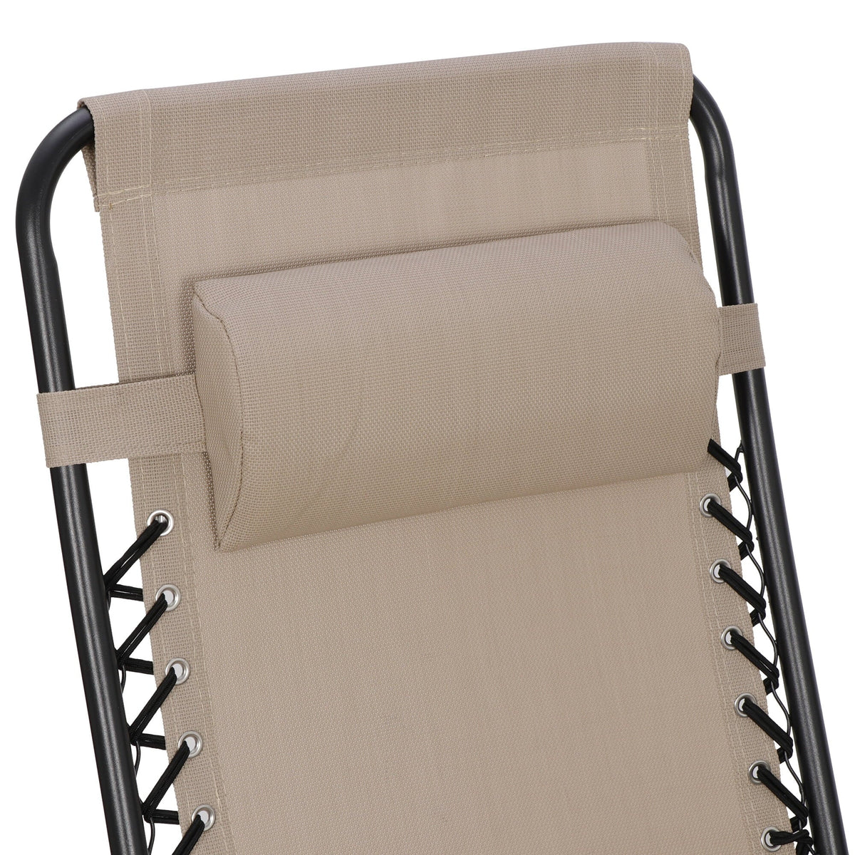 2 Pack Beige Steel Zero-Gravity Chair T781382