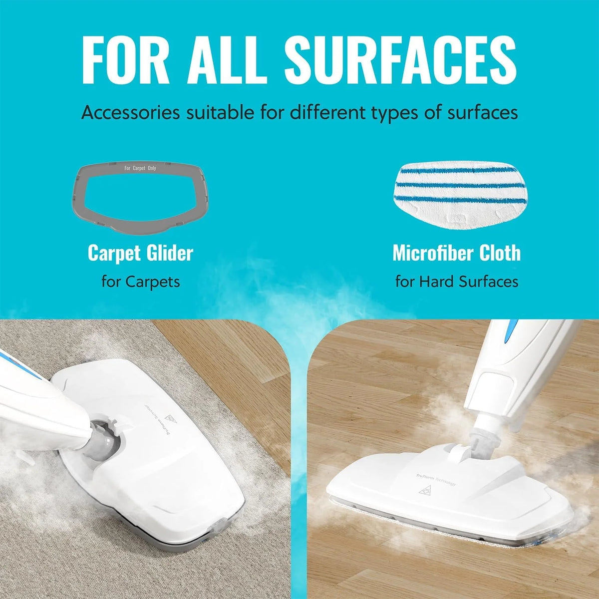 10-in-1 Steam Mop with Detachable Handheld Steam Cleaner E408