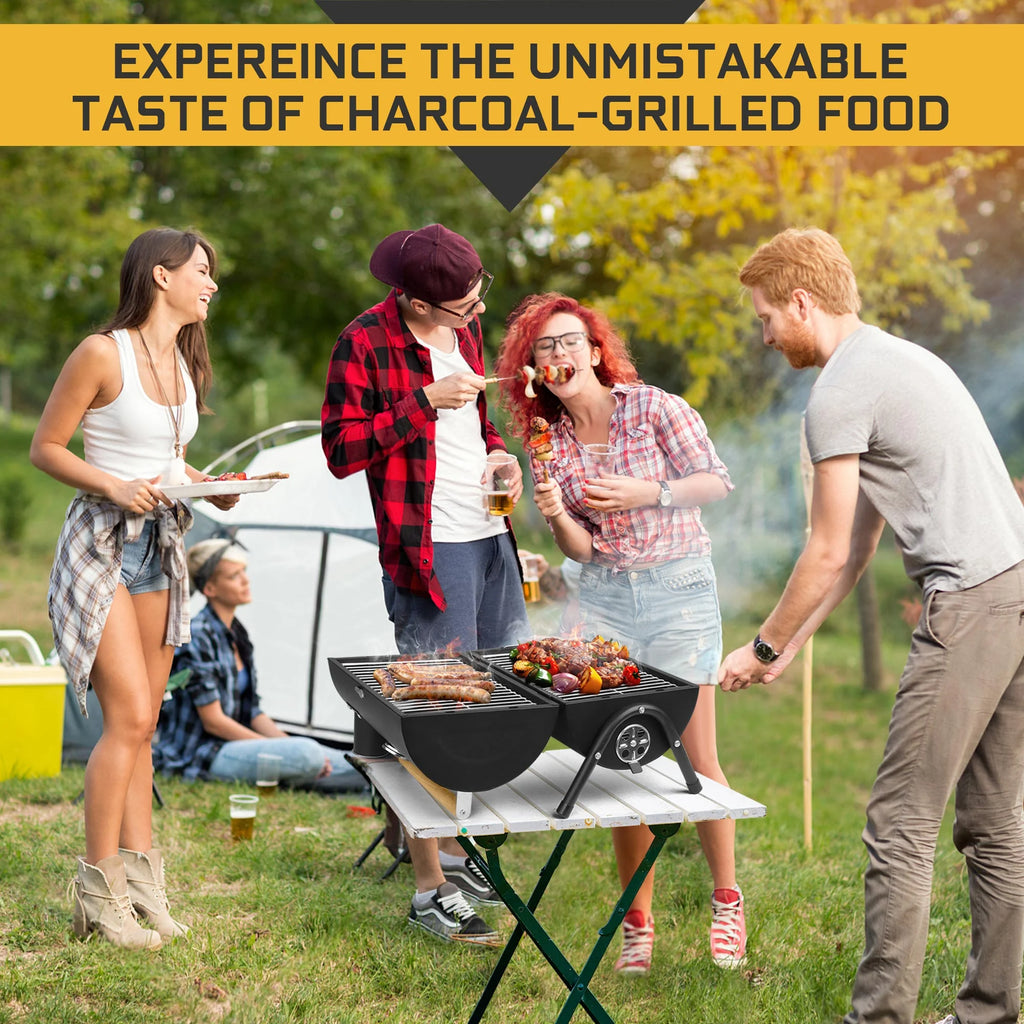 Portable Charcoal Grill with Accessories Tools M324265