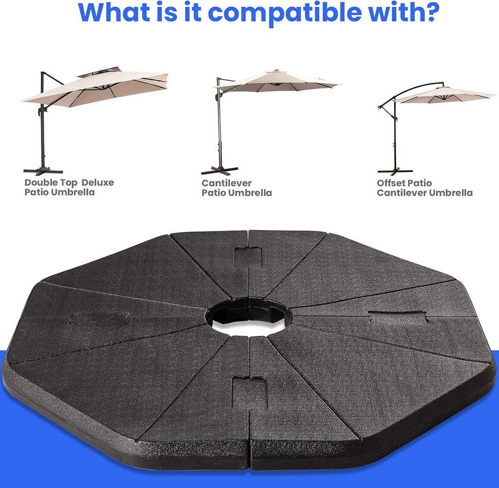 4-Pieces Heavy-Duty Umbrella Base Stand with Locking Black Q247922