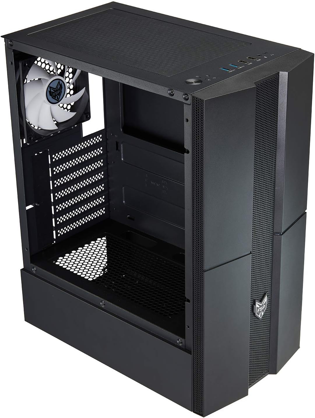 ATX Mid Tower PC Gaming Case with Tempered Glass Side Panel T589