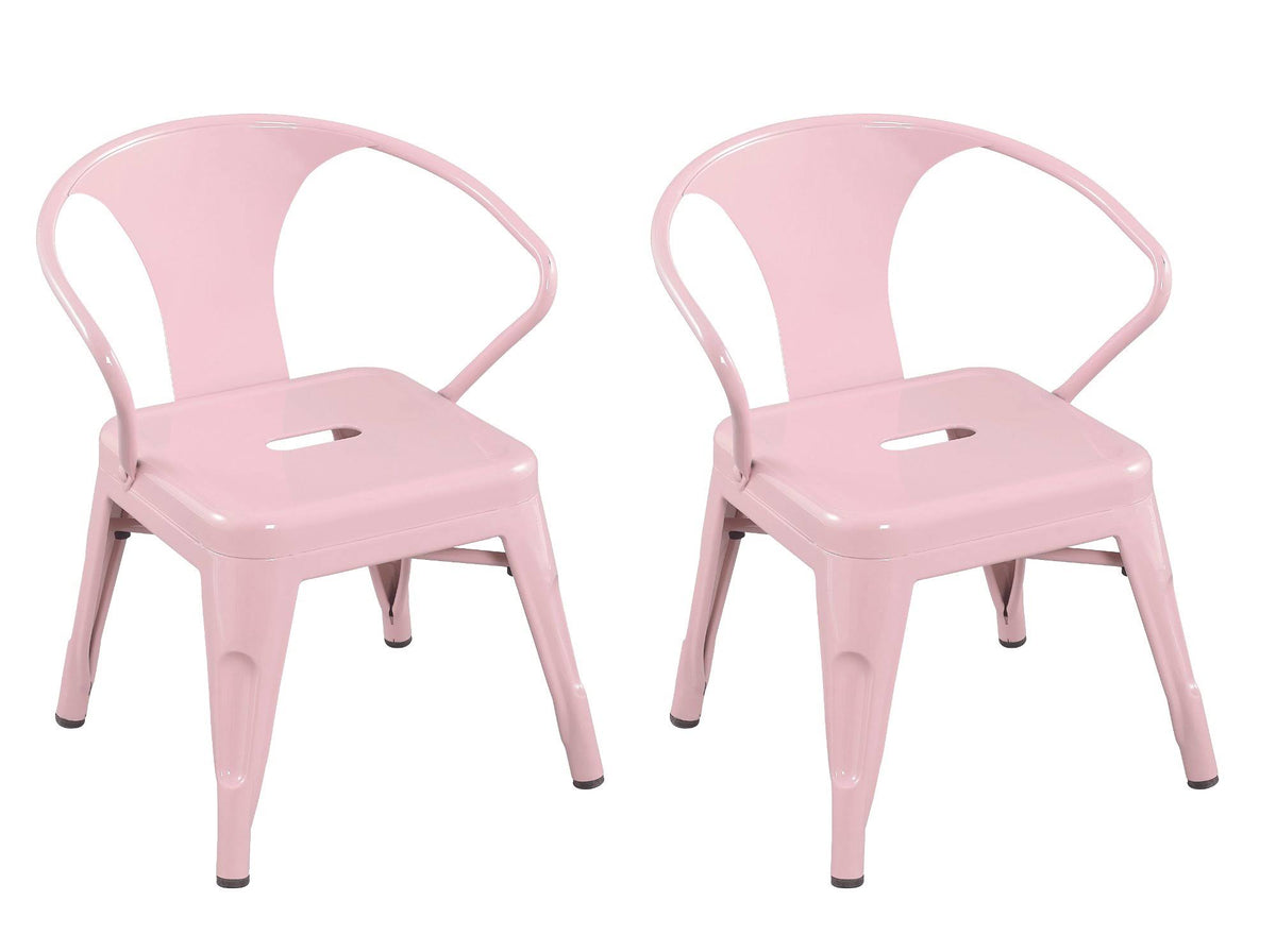 Set of 2 Kids Metal Activity Chairs Blush Pink V9521