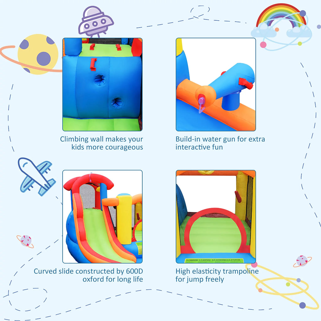 Inflatable Bounce House Water Slide with Splash Pool E8354