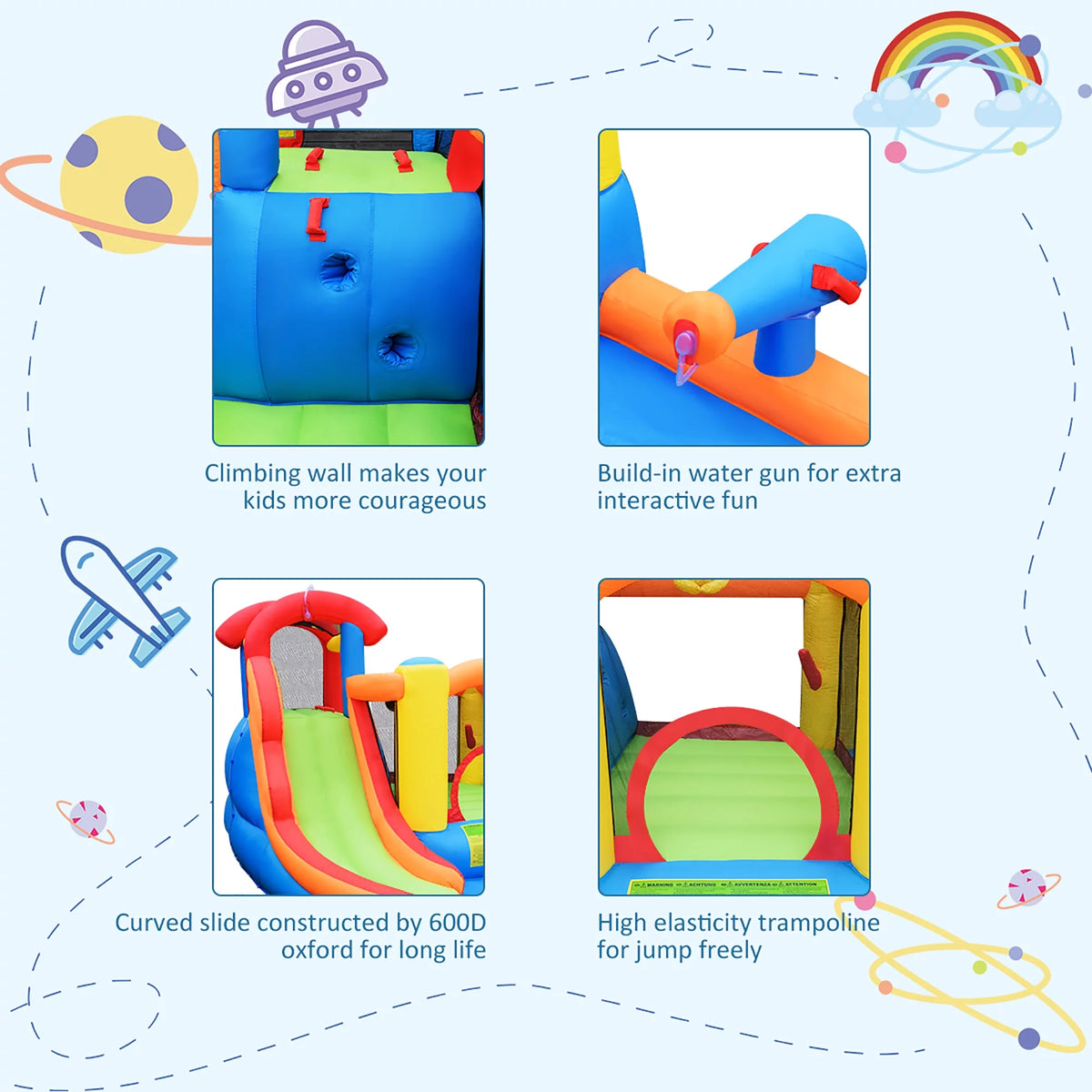 Inflatable Bounce House Water Slide with Splash Pool E8354