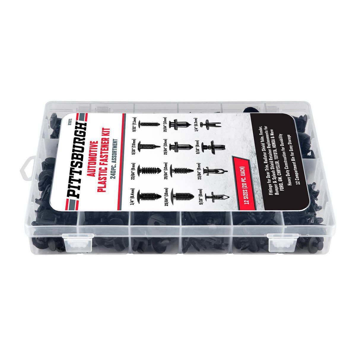 Automotive Plastic Fastener Kit, 240-Piece J42393