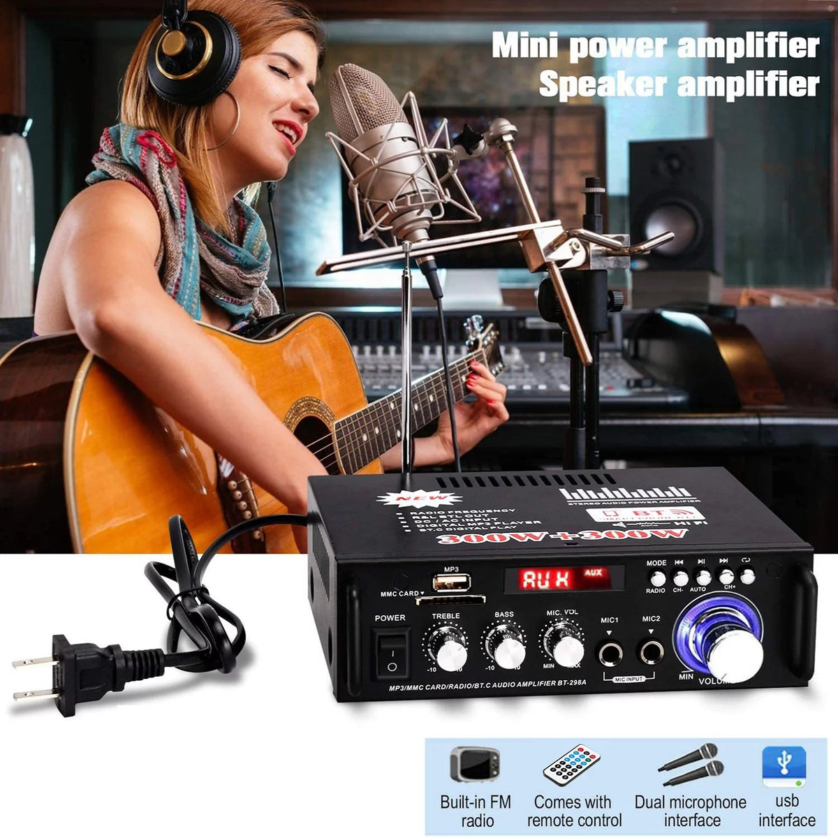 600W 4-16Ohm Bluetooth Stereo Amplifier with Remote G793