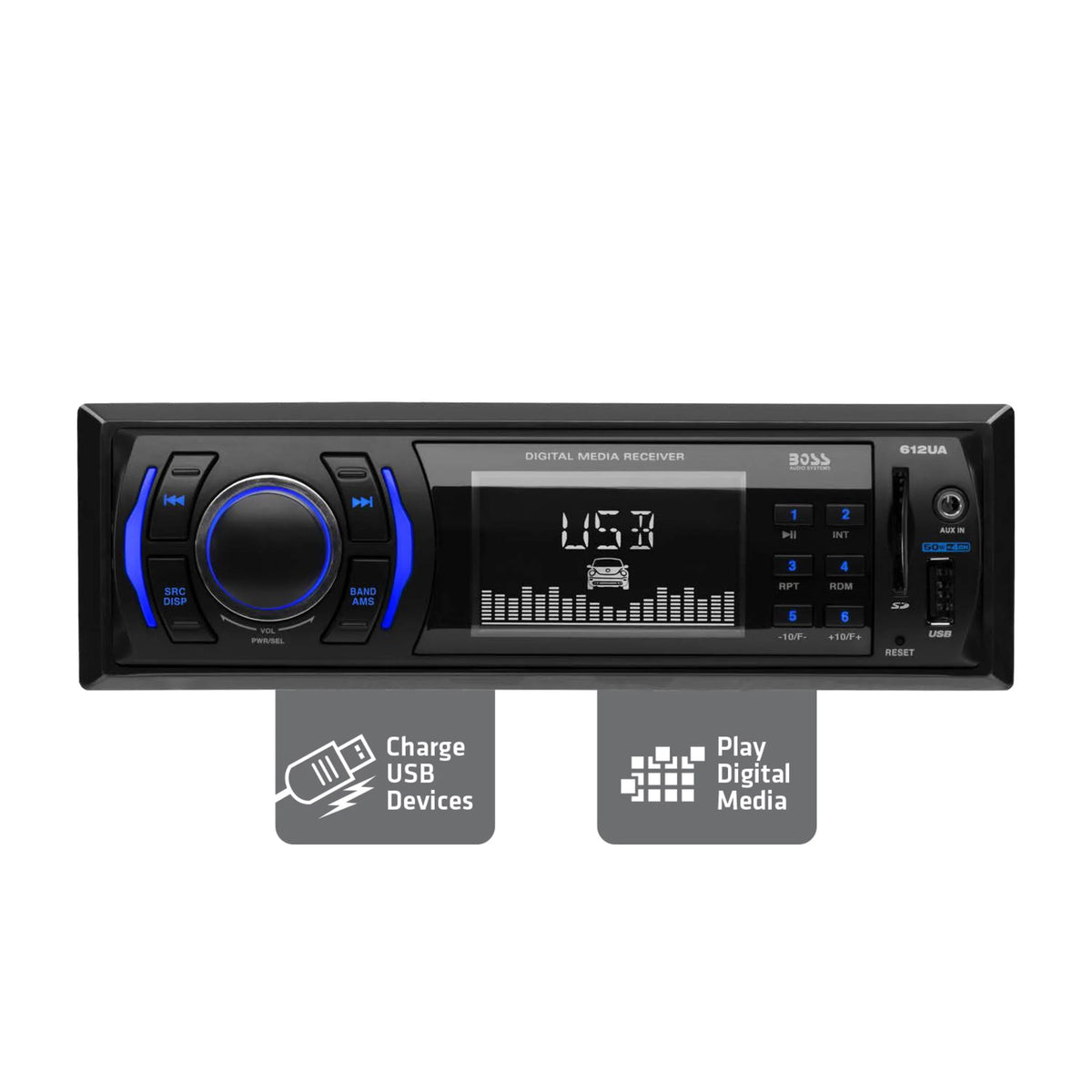 Single Din Mechless Car Audio Stereo Receiver with USB Aux Input AM/FM Radio V691