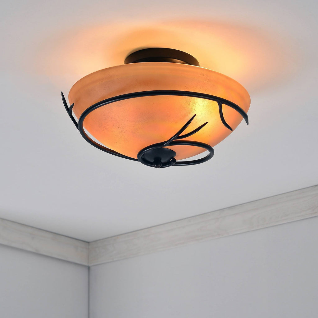Blackened Bronze 2-Light Flush Mount J956952