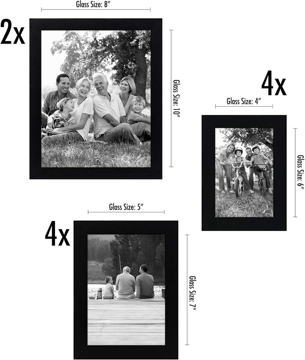 Black 10-Piece Picture Frame Set and 4 Piece 8x10 Picture Frame Set X688262