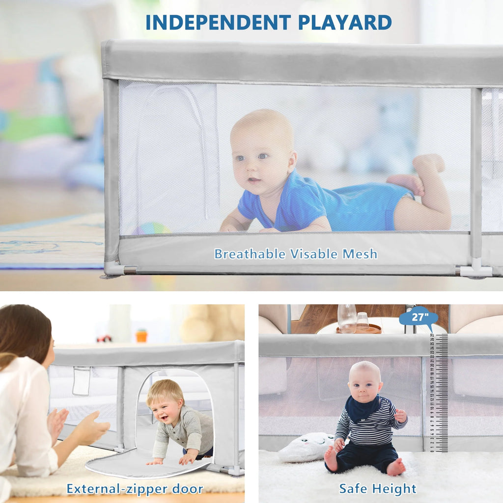 Large Gray Baby Playpen J1336