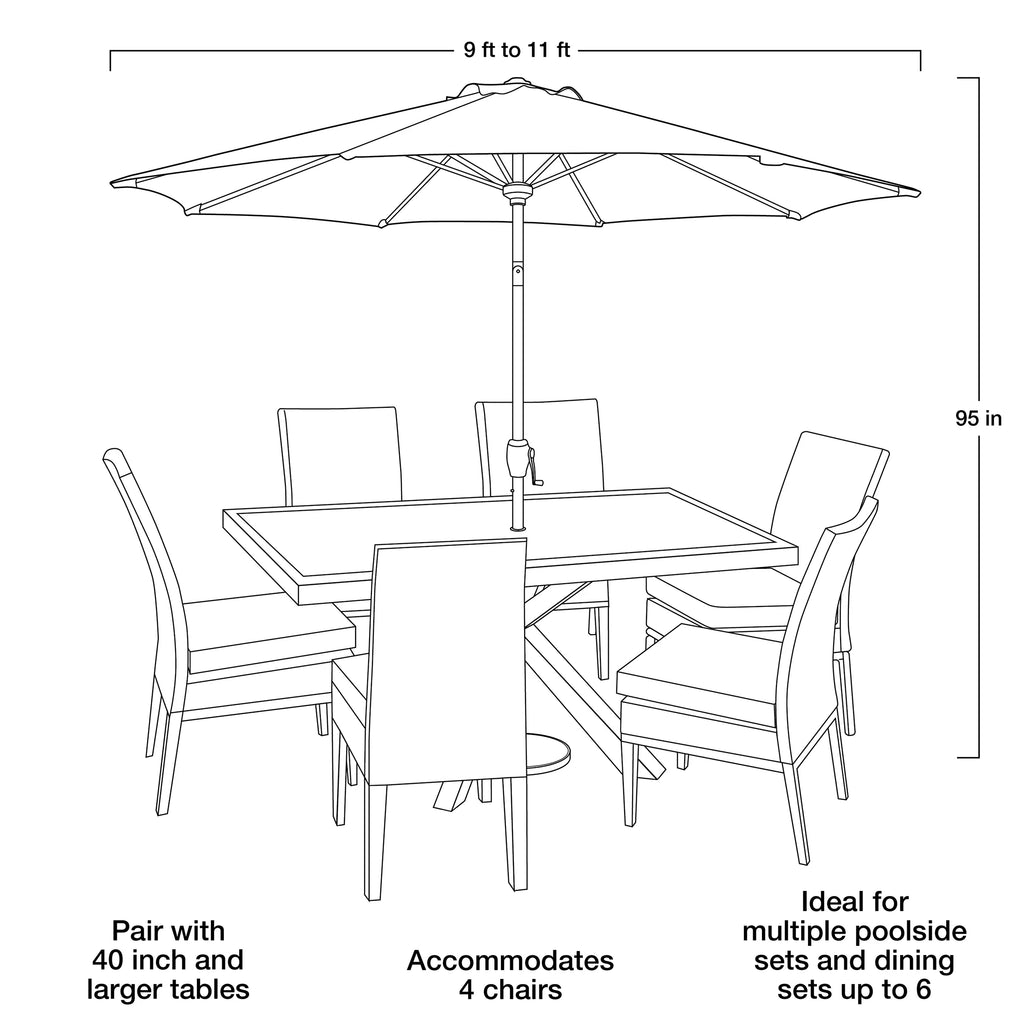 9' Round Crank Patio Umbrella G3347