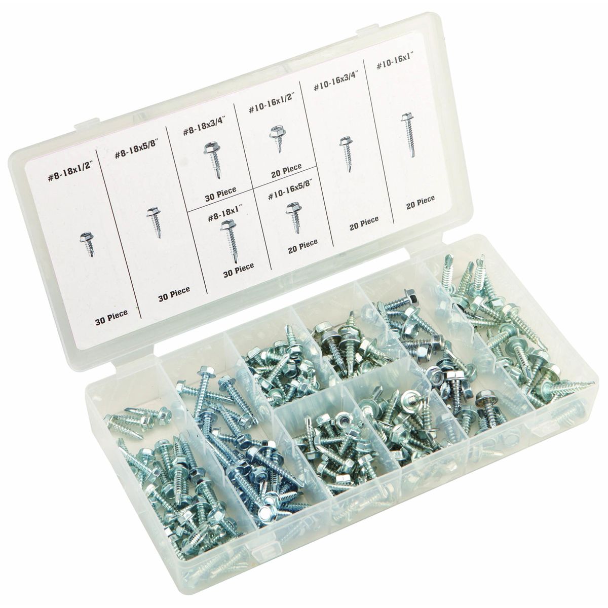 Self-Drilling Screw Assortment, 200 Piece Z42567