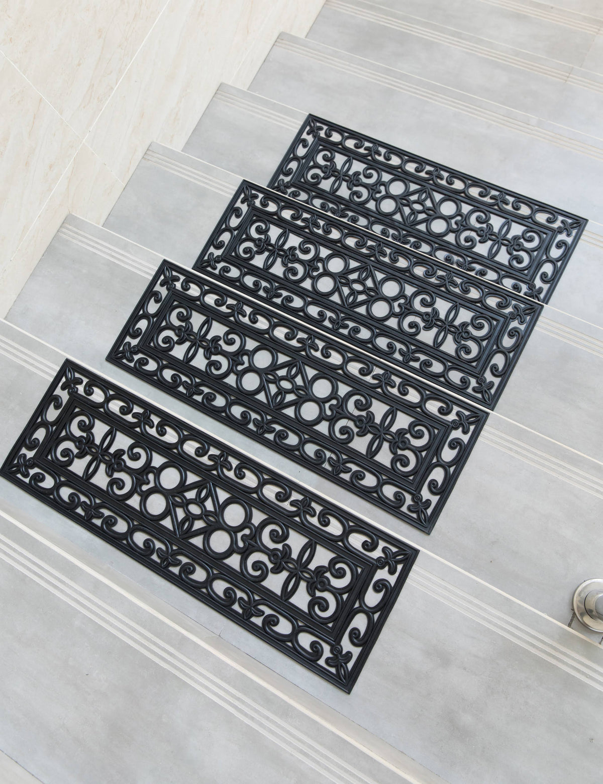 Set of 4 Anti-Slip Rubber Stair Tread Mat W475067