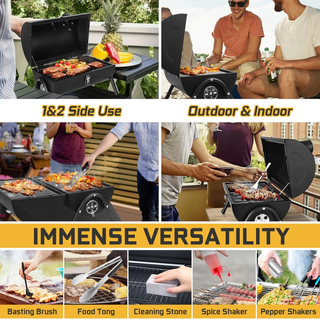 Portable Charcoal Grill with Accessories Tools M324265
