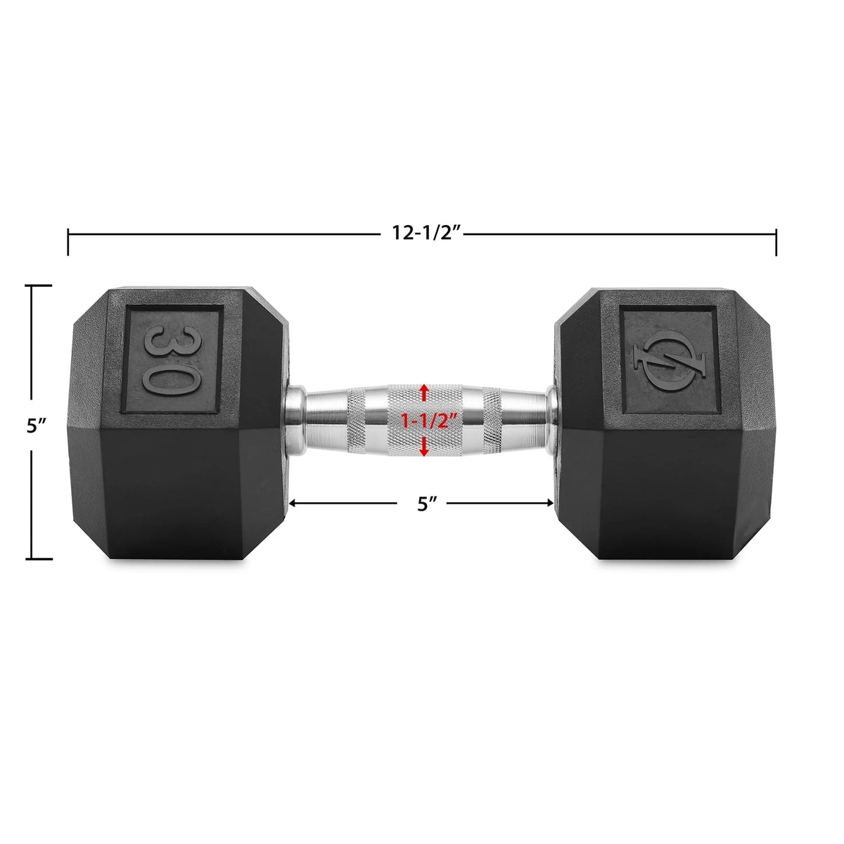 45 lbs Rubber Coated Hex Dumbbell G177128