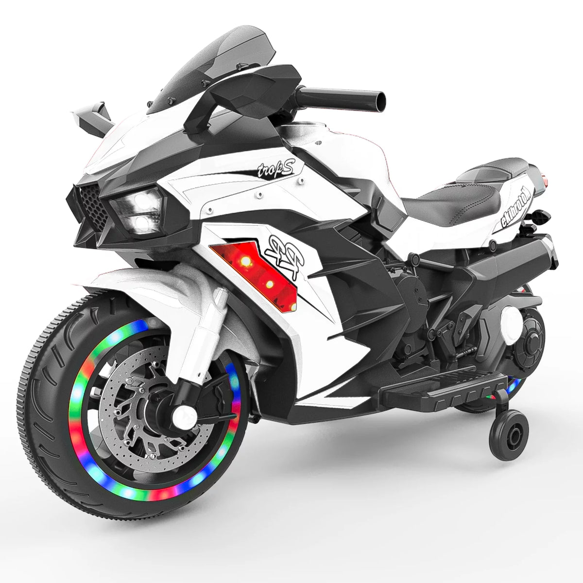 12V Battery Powered 2 Wheels Kids Motorcycle with Training Wheels D37790