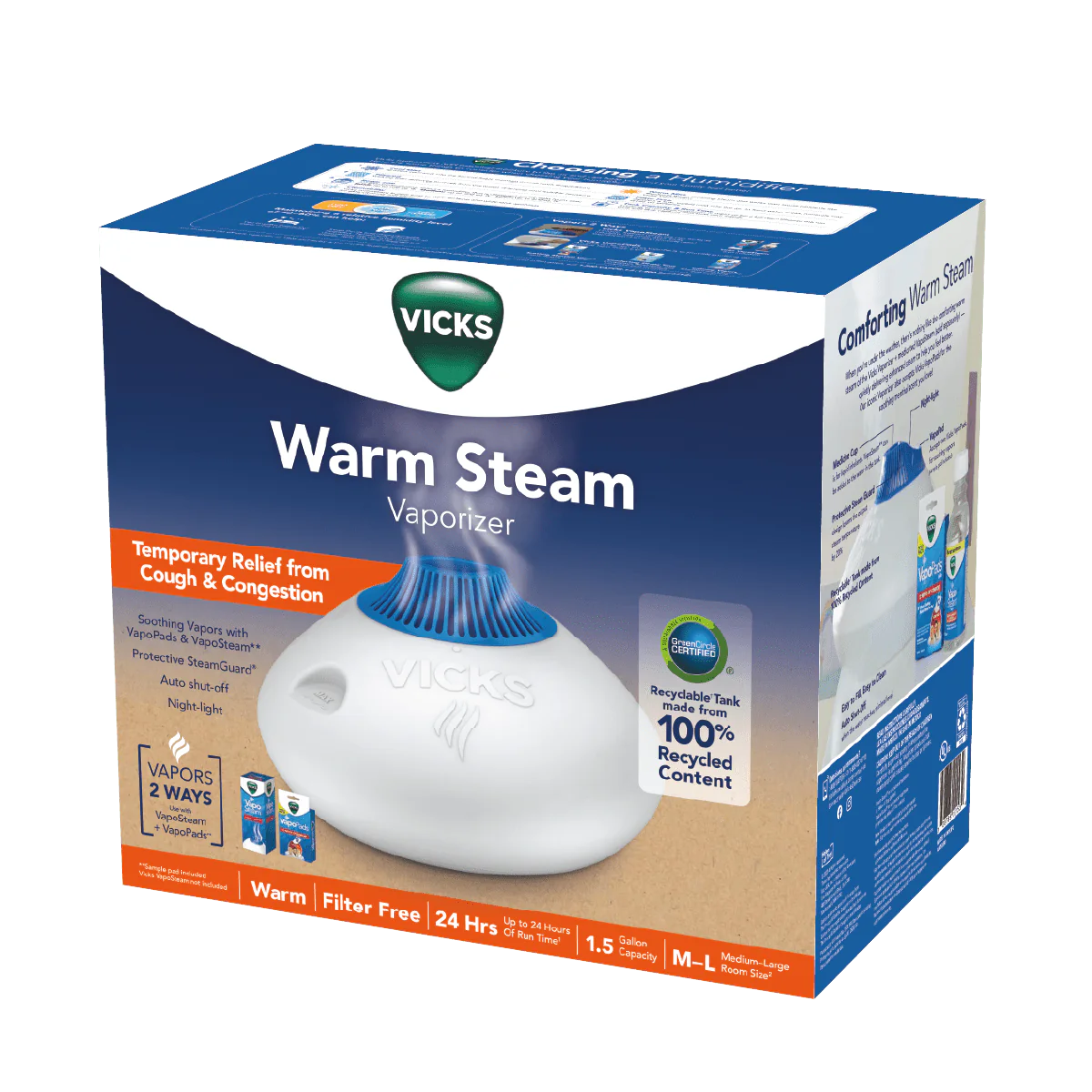 White Warm Steam Vaporizer Humidifier A705811