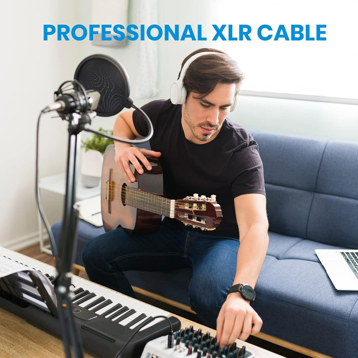 50ft XLR Microphone Cable, Black 6-Pack B23517