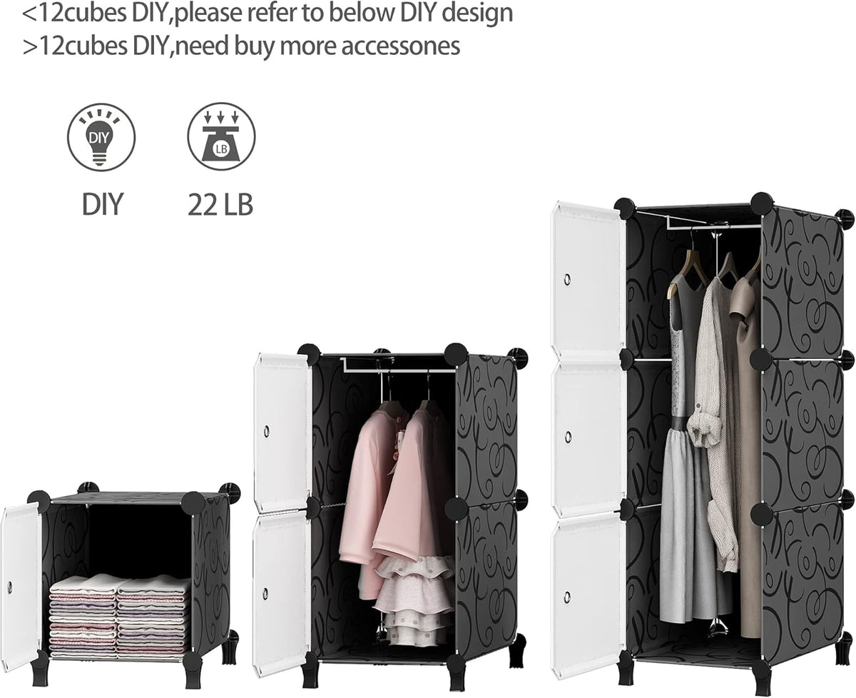 Portable Closet 12 Cube Storage Organizer Cabinet B5968