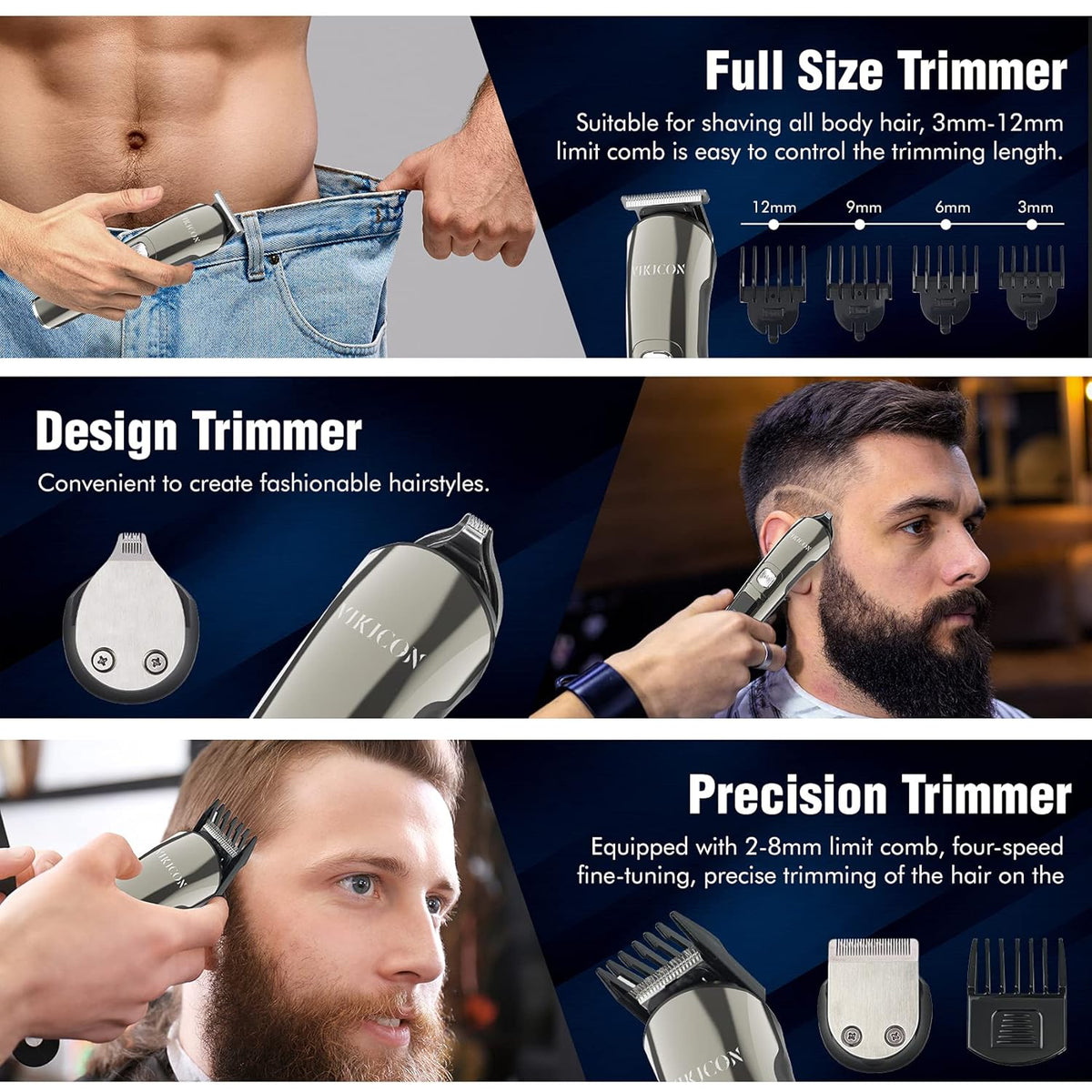 Electric Beard Trimmer Waterproof Body Grooming Kit U11300