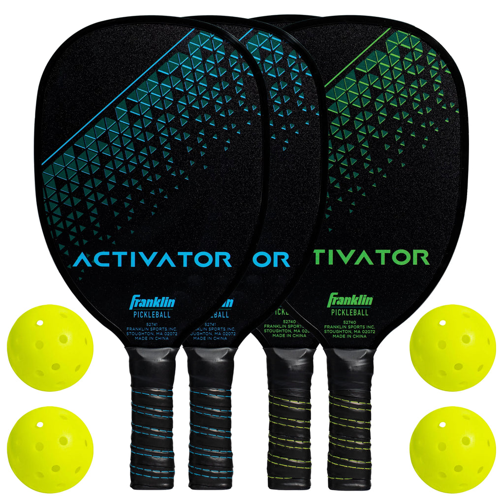 Wooden Pickleball Paddle 4 Player Paddle and Ball Set U676252