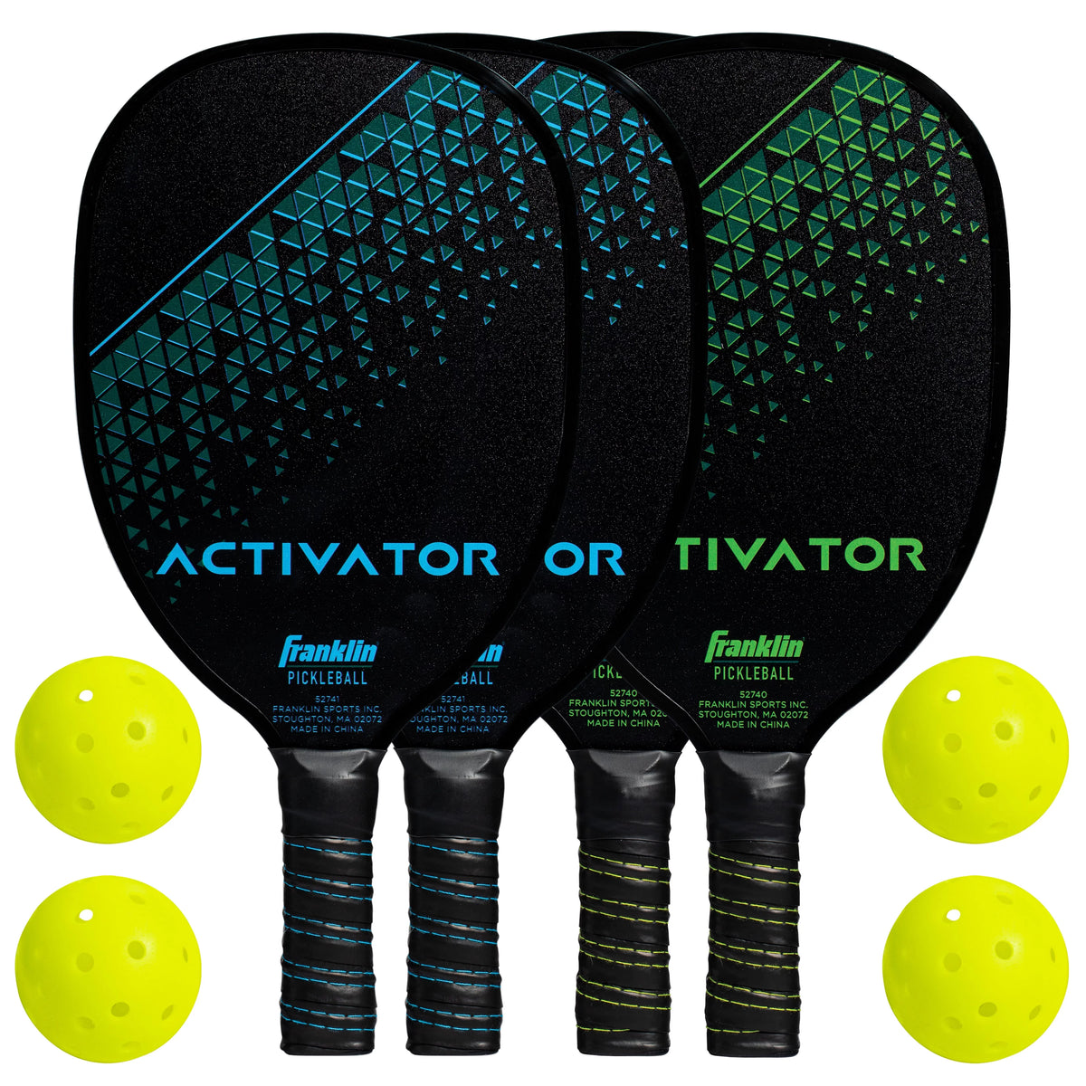 Wooden Pickleball Paddle 4 Player Paddle and Ball Set U676252