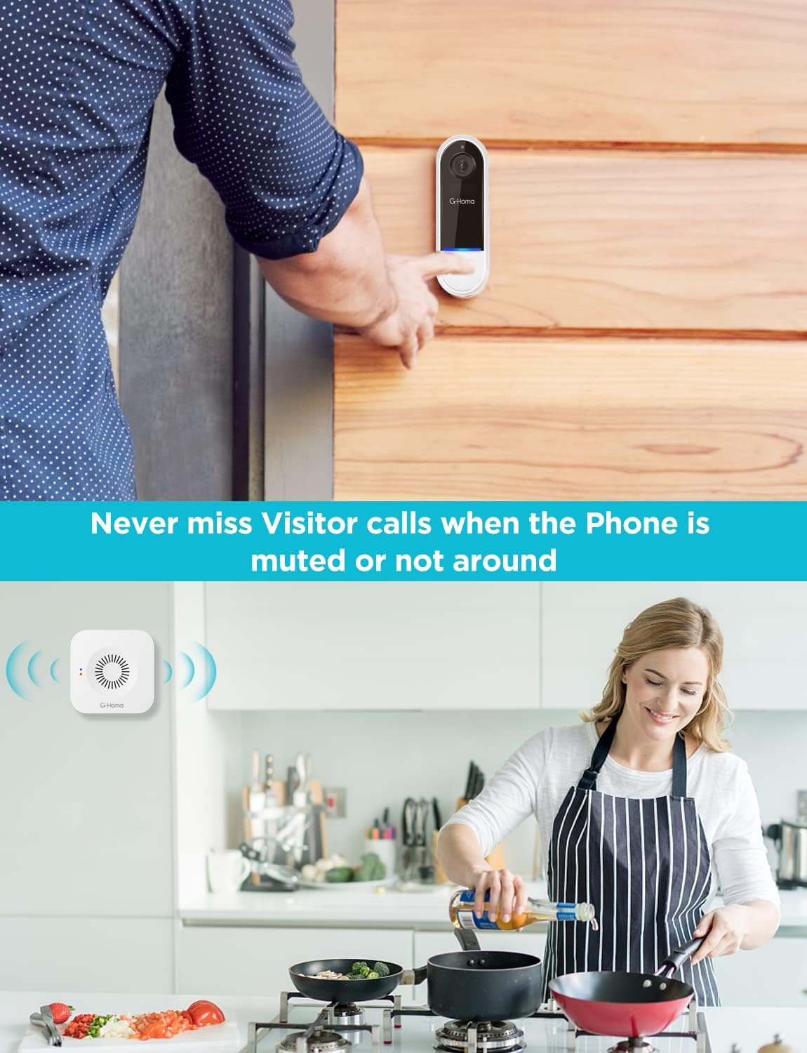 Wireless Wi-Fi Video Doorbell Camera with Motion Detector Y16737