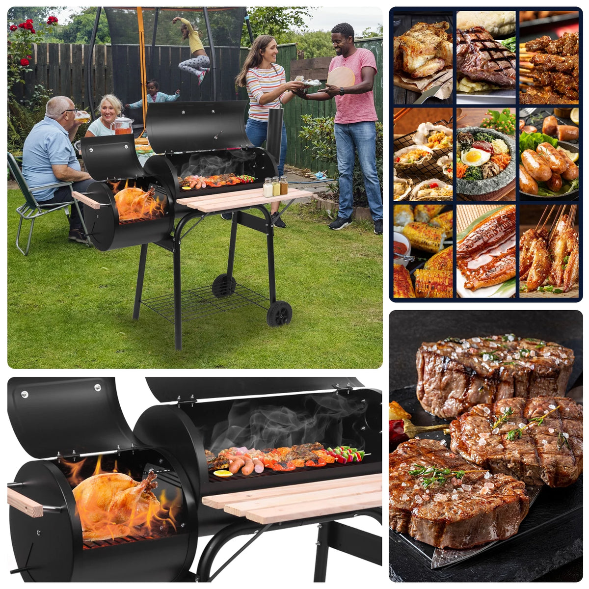 Charcoal Grill with Offset Smoker A577105