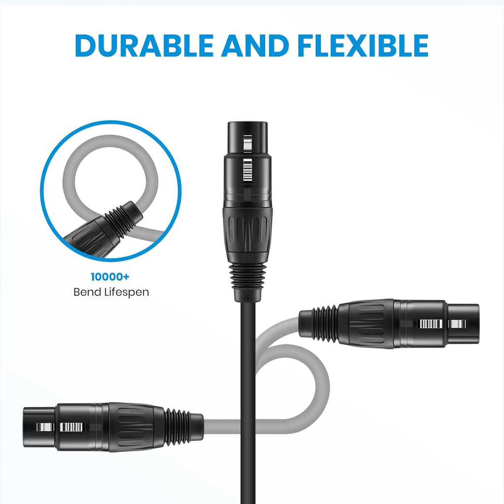 50ft XLR Microphone Cable, Black 6-Pack B23517