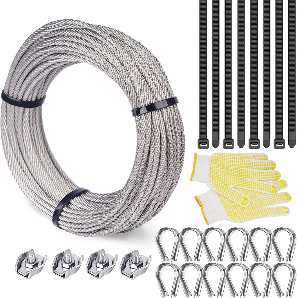 T316 Stainless Steel Cable 66FT 1/8" 7 x 7 Strands N13614