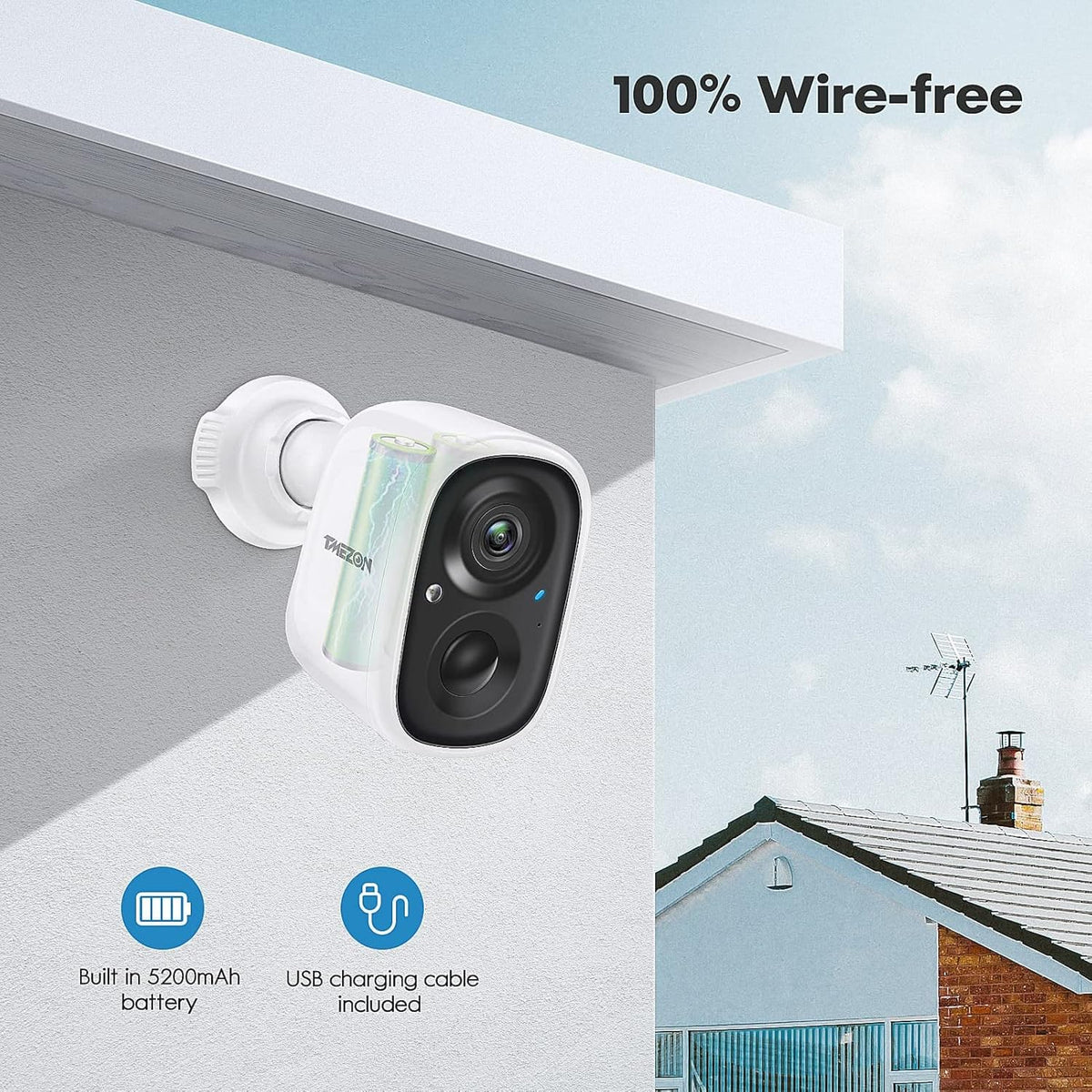 Wireless Battery Powered 1080p Security Camera with Night Vision L26611