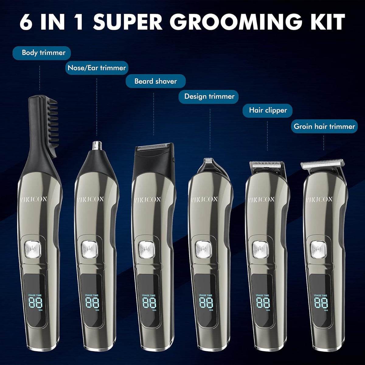 Electric Beard Trimmer Waterproof Body Grooming Kit U11300