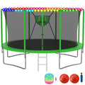 10FT Trampoline with Basketball Hoop and Enclosure Net Y152537